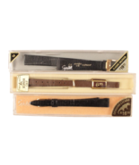 3 Vintage NOS Ladies Watch Bands 2 Speidel 1 JB 12mm black Brown - £24.33 GBP