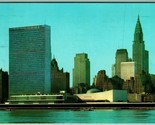 United Nations View from Water New York NY NYC Chrome Postcard I2 - $2.92