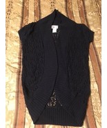 Women&#39;s So Brand Crochet Cropped Sweater--Black--Size M - £6.27 GBP