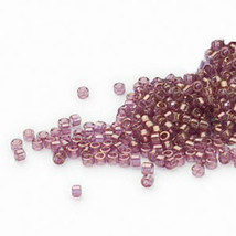 Miyuki Delicas 11/0, Tr Gold Luster Amethyst 108, 50g glass delica beads... - $20.25