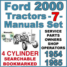 Ford 2000 4 Cylinder Tractor SERVICE PARTS OWNERS Manual -7- Manuals 195... - £23.39 GBP