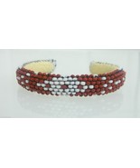 Native American Cut Glass Beaded Handmade Cuff Baby Bracelet OU Colors G... - £31.31 GBP