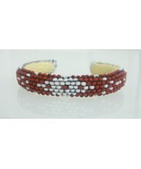 Native American Cut Glass Beaded Handmade Cuff Baby Bracelet OU Colors G... - $39.99