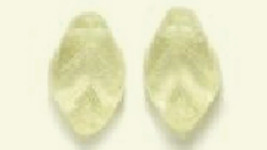 Czech Tr Champagne Glass Leaf Beads 7 x 12 mm (50), Lt Acid Yellow 7x12mm leaves - £2.39 GBP