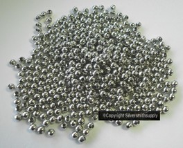 SPACER Beads round white gold plated 4mm (approximately) 500 pc lot FPB085B - £3.12 GBP