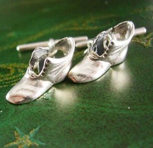 Sterling Antique Baby Shoes Cufflinks Silver 6.7 grams Marked 925 New Mom/Dad Gi - £113.91 GBP