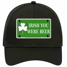 Irish You Were Beer Novelty Black Mesh License Plate Hat - £22.80 GBP