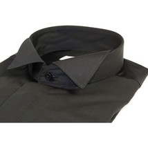 Mens CEREMONIA Tuxedo Formal Shirt 100% Cotton Turkey Slim Fit #stn 15 aty black image 13