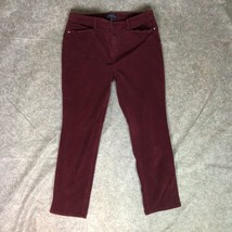 Talbot Womens Pants 14 Maroon Corduroy Skinny Casual Mid Rise Dark Wash ... - £14.55 GBP