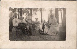 RPPC Family Trees Lake Boy With Bow Baby Rocking Horse R.J. Mills  Postcard U20 - $8.95