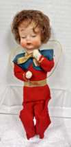 1960s Christmas Brunette Angle w Net Wings Bendable Knees 10 3/4 inch - $19.80