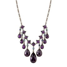 2028 Radiant Violet Copper-tone Purple Pear-shaped Statement Necklace [Jewelry] - £51.94 GBP