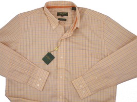 NEW $185 Bobby Jones Collection Shirt!  M   *Italian Fabric*  Light Orange Plaid - £47.89 GBP