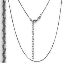 1.3mm 925 Sterling Silver 14k Black Gold Thin Cable Link Italian Chain Necklace - $24.99