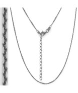 1.3mm 925 Sterling Silver 14k Black Gold Thin Cable Link Italian Chain N... - £19.97 GBP