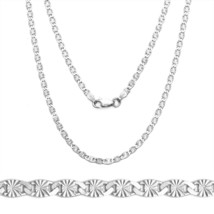2mm 925 Sterling Silver Rhodium Plated Valentino Link Italian Chain Necklace - $44.05+