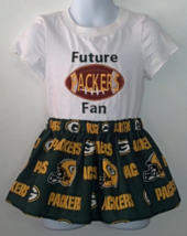 Embroidered Infant T-Shirt, Skirt &amp; Hair Clip - Future Packers Fan Size 2T - $21.95