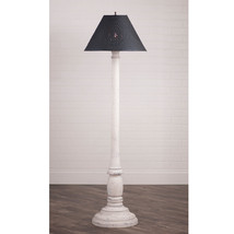 Woodspun Colonial Floor Lamp ~ &quot;Vintage White&quot; Textured Finish With Tin Shade - £592.70 GBP