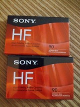 Lot of 2 Sony HF90 Blank Audio Cassettes. Type 1 New Sealed - £10.24 GBP