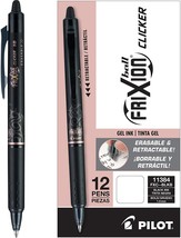 Bold Point, Black Ink, 12-Pack Pilot Frixion Clicker Erasable, Refillable And - £28.44 GBP