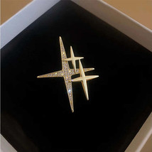 Elegant Korean Rhinestone Star Brooch Pin  Unisex Jewelry - $28.01