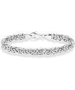 925 Sterling Silver Byzantine Bracelet for Women, Handmade in Italy Leng... - €59,09 EUR