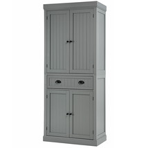 Bestcomfort Kitchen Cabinet Pantry Cupboard Freestand w/Adjustable Shelves Grey - £321.61 GBP