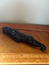 Vintage Stretched Out Small Black Panther Cougar Cat Pottery FIgurine – ... - $27.69