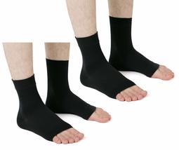 MojaSports Ankle Compression Sleeves (2 Pair) Plantar Fasciitis Foot Socks Arch  - £13.41 GBP