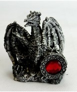 Black Dragon Holding Dragon Egg with Red  Glass &quot;Stone&quot; High Detailed Resin - $8.77