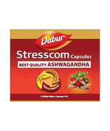 Dabur Stresscom Ashwagandha Capsules - 120 Caps (10 caps x 12 strips) - £19.03 GBP