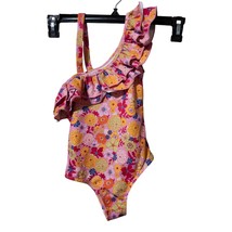 Bermies Girl&#39;s One-Piece Swimsuit Tahiti sz 7 Ruffle 1-Shoulder - £22.46 GBP