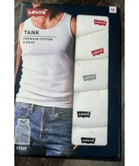 Levi&#39;s ~ Men&#39;s 5-Pack Tank Top Shirts Tanks Undershirts White Cotton Ble... - $40.43 CAD