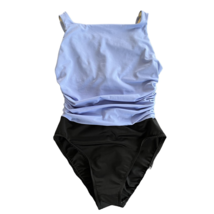 Miraclesuit One Piece Swimsuit Periwinkle Blue Black Ruching 12 - $50.00