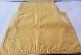 Vintage Yellow Gold Linen Napkins Set 4 Suede Like Dining Spring 18x12.5&#39;&#39;  - £22.21 GBP