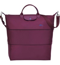 Longchamp Club Expandable Le Pliage Nylon Travel Bag Duffel Tote ~NEW~ Plum - £196.25 GBP