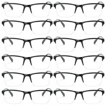 12 Packs Men Women Unisex Square Half Frame Reading Glasses Spring Hinge Readers - £15.97 GBP