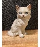 Vintage Lefton #1513 Porcelain White Persian Cat Figurine Japan 4&quot; - £8.57 GBP