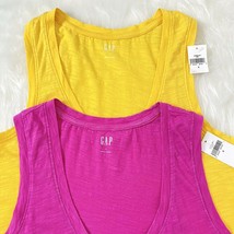 Lot of 2 GAP Tank Tops Womens size Small Sleeveless Pink Yellow - £16.92 GBP