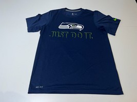 Seattle Seahawks Men’s Blue T-Shirt - Just Do It - Nike Dri-Fit - Medium - £6.25 GBP