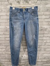 Democracy Ab Technology Jeans Womens 6 Distressed Medium Wash 30&quot; Waist - $22.99