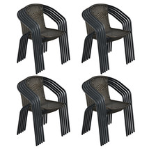 20Pcs Rattan Dining Stack Chair Armrest Indoor &amp;Outdoor - £871.43 GBP