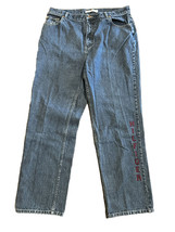 Vintage Y2k Tommy Hilfiger Denim Jeans Women&#39;s 16 Spell Out Embroidered Leg - £27.93 GBP