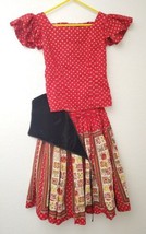 Vintage Ralph Originals Outfit Blouse Skirt With Black Bonnet Retro Trad... - £31.64 GBP