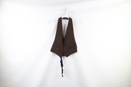 Vtg 40s 50s Rockabilly Mens S Distressed Wool Blend Tuxedo Suit Vest Brown USA - £46.40 GBP