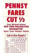 Pennsy Fares Cut 1/3 Every Weekend Flyer Pennsylvania Railroad New York ... - $11.88
