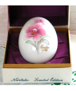 1986 Noritake Bone China Easter Egg,Pink &amp; Lavender Orchids,16th Limited... - £11.01 GBP