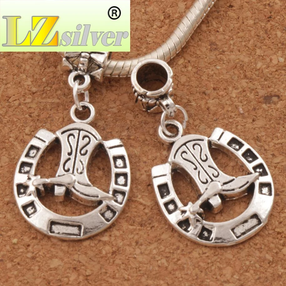 Lucky shoe with boy Boot Charm Beads Fit European celets 35.1x19.04mm B277 14pcs - £54.09 GBP