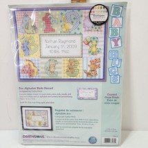 Dimensions Baby Zoo Alphabet Birth Record Counted Cross Stitch Kit 12x9 73472 - $8.32