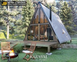 1 Bedroom A Frame Cabin Plans - $56.00